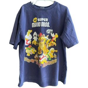 Official Nintendo Super Mario Brothers Video Game‎ Blue Shirt Youth Large 2008